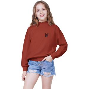 imageWULFUL Girls Casual Crew neck Sweatshirts Long Sleeve Fashion Pullovers for Teen GirlsBrown
