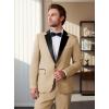 imageWULFUL Mens 2 Piece Slim Fit Suit Set One Button Blazer Jacket Pants Tuxedo Set for Prom Wedding and BusinessLight Brown