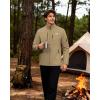 imageWULFUL Mens Lightweight Softshell Jacket Warm Fleece Lined Windbreaker Waterproof Rain Jacket for Winter Outdoor HikingKhaki