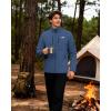 imageWULFUL Mens Lightweight Softshell Jacket Warm Fleece Lined Windbreaker Waterproof Rain Jacket for Winter Outdoor HikingRoyal Blue