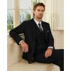 imageWULFUL Mens Slim Fit 3 Piece Suits Two Button Blazer Vest amp Pants Tuxedo Set for Business Wedding PartyBlack
