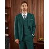 imageWULFUL Mens Slim Fit 3 Piece Suits Two Button Blazer Vest amp Pants Tuxedo Set for Business Wedding PartyBlackish Green