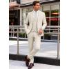 imageWULFUL Mens Suit 3 Piece Slim Fit Suits for Men One Button Blazer Jacket Pants Tuxedo Suit Set for Prom Wedding and BusinessBeige