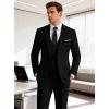 imageWULFUL Mens Suit 3 Piece Slim Fit Suits for Men One Button Blazer Jacket Pants Tuxedo Suit Set for Prom Wedding and BusinessBlack