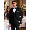 imageWULFUL Mens Suit 3 Piece Slim Fit Suits for Men One Button Blazer Jacket Pants Tuxedo Suit Set for Prom Wedding and BusinessBlack