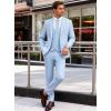 imageWULFUL Mens Suit 3 Piece Slim Fit Suits for Men One Button Blazer Jacket Pants Tuxedo Suit Set for Prom Wedding and BusinessLight Blue