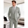 imageWULFUL Mens Suit 3 Piece Slim Fit Suits for Men One Button Blazer Jacket Pants Tuxedo Suit Set for Prom Wedding and BusinessLight Grey