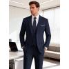 imageWULFUL Mens Suit 3 Piece Slim Fit Suits for Men One Button Blazer Jacket Pants Tuxedo Suit Set for Prom Wedding and BusinessNavy