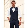 imageWULFUL Mens Suit 3 Piece Slim Fit Suits for Men One Button Blazer Jacket Pants Tuxedo Suit Set for Prom Wedding and BusinessNavy
