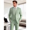 imageWULFUL Mens Suit 3 Piece Slim Fit Suits for Men One Button Blazer Jacket Pants Tuxedo Suit Set for Prom Wedding and BusinessSage Green