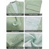 imageWULFUL Mens Suit 3 Piece Slim Fit Suits for Men One Button Blazer Jacket Pants Tuxedo Suit Set for Prom Wedding and BusinessSage Green