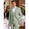 imageWULFUL Mens Suit 3 Piece Slim Fit Suits for Men One Button Blazer Jacket Pants Tuxedo Suit Set for Prom Wedding and BusinessSage Green