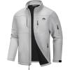 imageWULFUL Mens Lightweight Softshell Jacket Warm Fleece Lined Windbreaker Waterproof Rain Jacket for Winter Outdoor HikingLight Grey