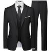 imageWULFUL Mens Slim Fit 3 Piece Suits Two Button Blazer Vest amp Pants Tuxedo Set for Business Wedding PartyBlack