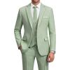 imageWULFUL Mens Suit 3 Piece Slim Fit Suits for Men One Button Blazer Jacket Pants Tuxedo Suit Set for Prom Wedding and BusinessSage Green