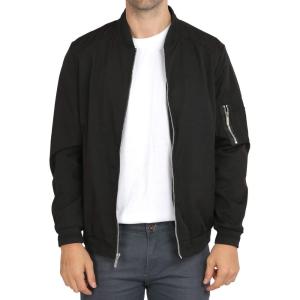 imageWULFUL Mens Casual Lightweight Jacket Softshell Flight Bomber Jacket Varsity WindbreakerBlack