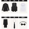 imageWULFUL Boys Formal Suit SetSlim Fit Blazer Dress Shirt Pants with Bow Tie 616 YearsBlack