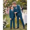 imageWULFUL Boys Formal Suit SetSlim Fit Blazer Dress Shirt Pants with Bow Tie 616 YearsBlue
