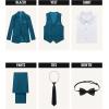 imageWULFUL Boys Formal Suit SetSlim Fit Blazer Dress Shirt Pants with Bow Tie 616 YearsBlue