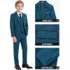 imageWULFUL Boys Formal Suit SetSlim Fit Blazer Dress Shirt Pants with Bow Tie 616 YearsBlue