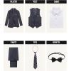 imageWULFUL Boys Formal Suit SetSlim Fit Blazer Dress Shirt Pants with Bow Tie 616 YearsDark Grey