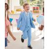 imageWULFUL Boys Formal Suit SetSlim Fit Blazer Dress Shirt Pants with Bow Tie 616 YearsLight Blue