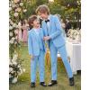 imageWULFUL Boys Formal Suit SetSlim Fit Blazer Dress Shirt Pants with Bow Tie 616 YearsLight Blue
