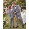 imageWULFUL Boys Formal Suit SetSlim Fit Blazer Dress Shirt Pants with Bow Tie 616 YearsLight Grey
