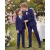 imageWULFUL Boys Formal Suit SetSlim Fit Blazer Dress Shirt Pants with Bow Tie 616 YearsNavy