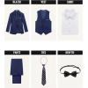 imageWULFUL Boys Formal Suit SetSlim Fit Blazer Dress Shirt Pants with Bow Tie 616 YearsNavy