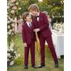 imageWULFUL Boys Formal Suit SetSlim Fit Blazer Dress Shirt Pants with Bow Tie 616 YearsRed