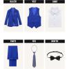 imageWULFUL Boys Formal Suit SetSlim Fit Blazer Dress Shirt Pants with Bow Tie 616 YearsRoyal Blue