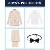 imageWULFUL Boys Slim Fit Formal Suit Set2 Piece Suit for Boys Teens Wedding Casual Summer OutfitBeige