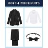 imageWULFUL Boys Slim Fit Formal Suit Set2 Piece Suit for Boys Teens Wedding Casual Summer OutfitBlack