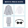 imageWULFUL Boys Slim Fit Formal Suit Set2 Piece Suit for Boys Teens Wedding Casual Summer OutfitGrey