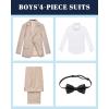 imageWULFUL Boys Slim Fit Formal Suit Set2 Piece Suit for Boys Teens Wedding Casual Summer OutfitKhaki
