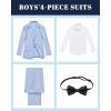 imageWULFUL Boys Slim Fit Formal Suit Set2 Piece Suit for Boys Teens Wedding Casual Summer OutfitLight Blue