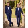 imageWULFUL Boys Slim Fit Formal Suit Set2 Piece Suit for Boys Teens Wedding Casual Summer OutfitNavy
