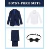 imageWULFUL Boys Slim Fit Formal Suit Set2 Piece Suit for Boys Teens Wedding Casual Summer OutfitNavy
