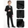 imageWULFUL Boys Suits 5Piece Tuxedo Suit Set Jacket Pants Shirt Vest amp Bow Tie for Kids Wedding Ring Bearer PartyBlack