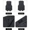imageWULFUL Boys Suits 5Piece Tuxedo Suit Set Jacket Pants Shirt Vest amp Bow Tie for Kids Wedding Ring Bearer PartyDark Grey