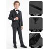 imageWULFUL Boys Suits 5Piece Tuxedo Suit Set Jacket Pants Shirt Vest amp Bow Tie for Kids Wedding Ring Bearer PartyDark Grey