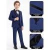 imageWULFUL Boys Suits 5Piece Tuxedo Suit Set Jacket Pants Shirt Vest amp Bow Tie for Kids Wedding Ring Bearer PartyNavy