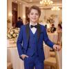 imageWULFUL Boys Suits 5Piece Tuxedo Suit Set Jacket Pants Shirt Vest amp Bow Tie for Kids Wedding Ring Bearer PartyRoyal Blue