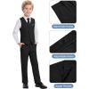 imageWULFUL Boys Suits 5Pieces Formal Slim Fit Tuxedo Suit SetTeen Suits for Wedding Ring Bearer Church OutfitBlack