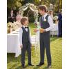 imageWULFUL Boys Suits 5Pieces Formal Slim Fit Tuxedo Suit SetTeen Suits for Wedding Ring Bearer Church OutfitDark Grey