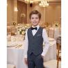 imageWULFUL Boys Suits 5Pieces Formal Slim Fit Tuxedo Suit SetTeen Suits for Wedding Ring Bearer Church OutfitDark Grey