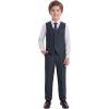 imageWULFUL Boys Suits 5Pieces Formal Slim Fit Tuxedo Suit SetTeen Suits for Wedding Ring Bearer Church OutfitDark Grey