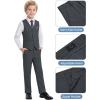 imageWULFUL Boys Suits 5Pieces Formal Slim Fit Tuxedo Suit SetTeen Suits for Wedding Ring Bearer Church OutfitDark Grey