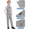 imageWULFUL Boys Suits 5Pieces Formal Slim Fit Tuxedo Suit SetTeen Suits for Wedding Ring Bearer Church OutfitLight Grey